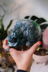 Large Moss Agate Crystal Skull